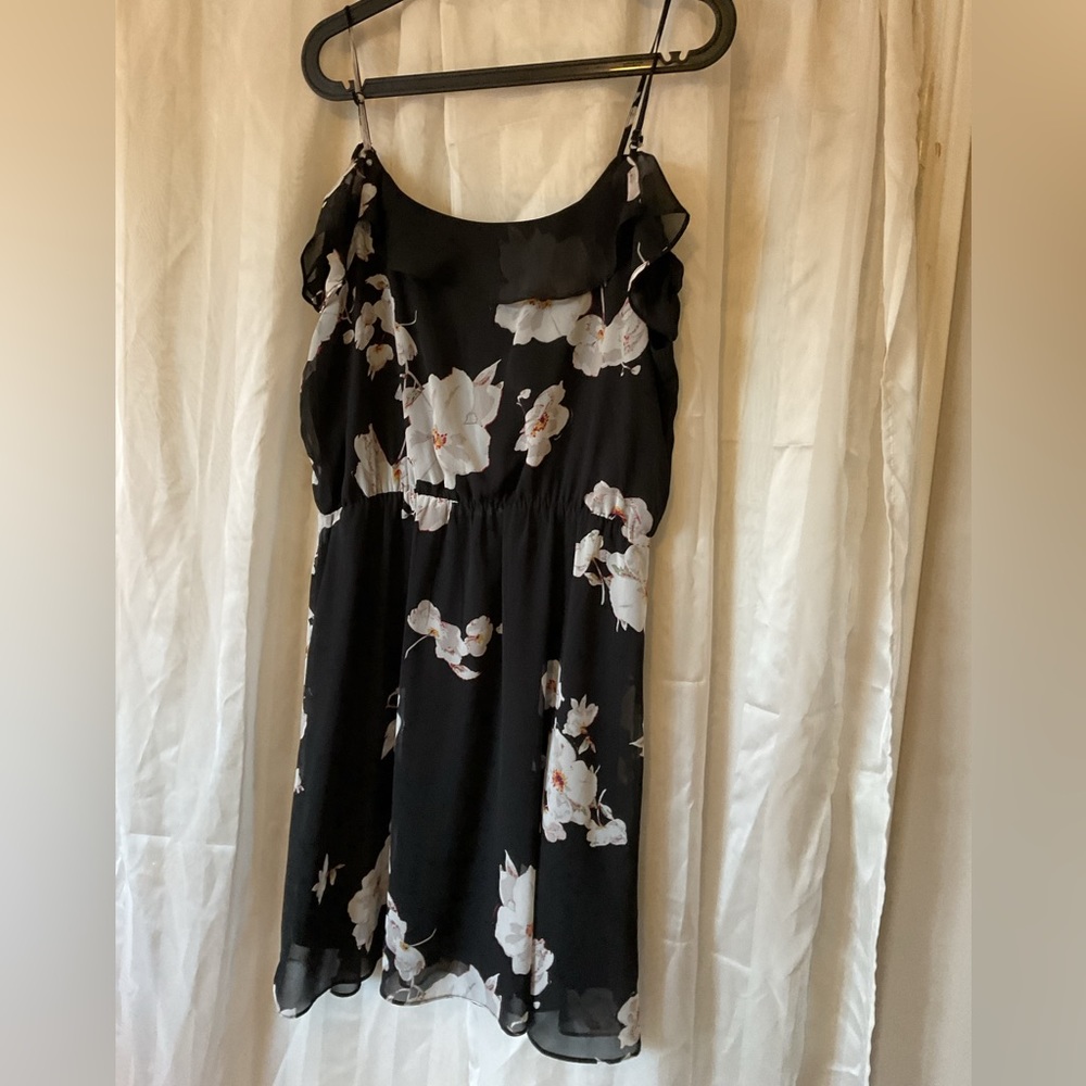 Reitmans Black Floral Spaghetti-Strap Dress